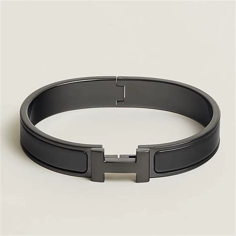 Hermès 'Clic HH So Black' Bangle Bracelet 